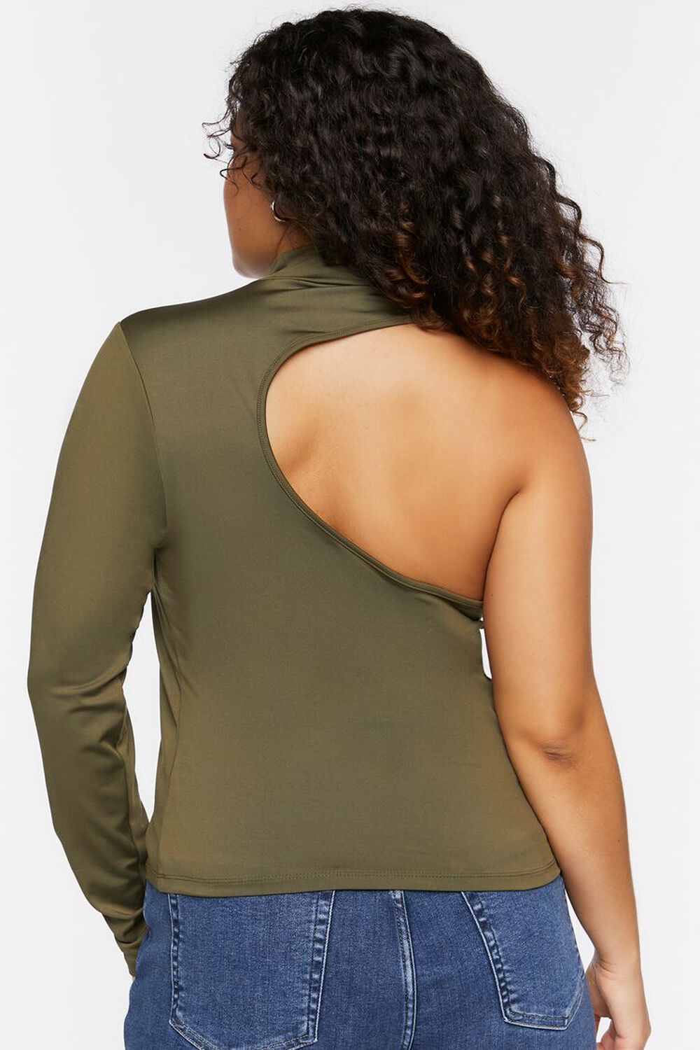 CYPRESS  Plus Size One-Sleeve Cutout Top, image 3
