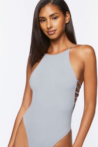 SHADOW GREY Seamless Ribbed Lingerie Bodysuit, image 5