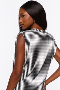 BLACK/WHITE Striped Muscle Tee, image 3