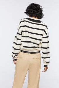 WHITE/BLACK Drop-Sleeve Striped Sweater, image 3