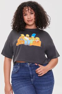 CHARCOAL/MULTI Plus Size The Simpsons Graphic Tee, image 1