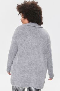 HEATHER GREY Plus Size Open-Front Cardigan Sweater, image 3