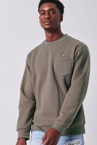 TAUPE/BROWN Roach Embroidered Graphic Sweatshirt, image 1