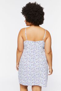 BLUE/MULTI Plus Size Floral Print Cami Mini Dress, image 3