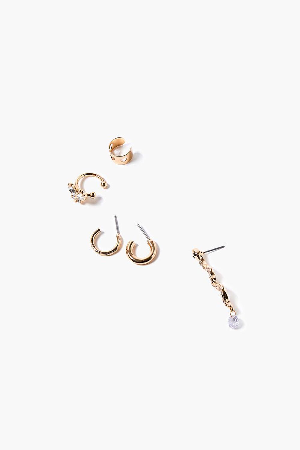 GOLD Snake Pendant Cuff & Hoop Earring Set, image 1