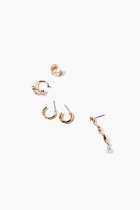 GOLD Snake Pendant Cuff & Hoop Earring Set, image 1