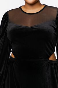 BLACK Plus Size Velour Cutout Mini Dress, image 5