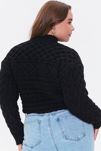 BLACK Plus Size Mock Neck Sweater, image 3