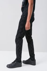 BLACK/BLACK Checkered Slim-Fit Jeans, image 3