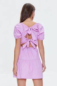 WISTERIA Tie-Back Poplin Mini Dress, image 3