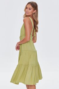 LIGHT GREEN Belted Plunging Flounce Dress, image 2