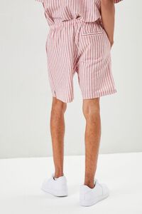 RED/CREAM Pinstriped Linen-Blend Shorts, image 4