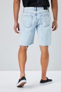 DENIM WASHED Distressed Raw-Cut Denim Shorts, image 4