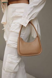 TAUPE Faux Leather Shoulder Bag, image 1