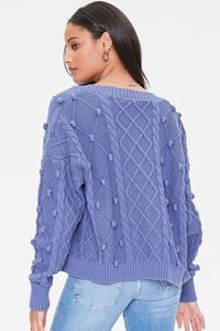 BLUE Ball Cable Knit Cardigan Sweater, image 3