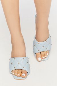 BLUE Quilted Slip-On Heels, image 4
