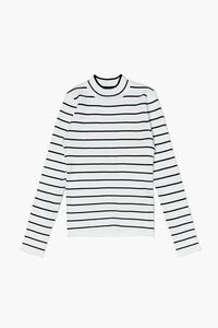 CREAM/BLACK Girls Striped Sweater (Kids), image 1