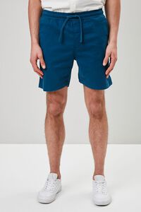 DARK BLUE Cotton-Blend Drawstring Shorts, image 2