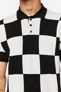 BLACK/WHITE Checkered Polo Shirt, image 5