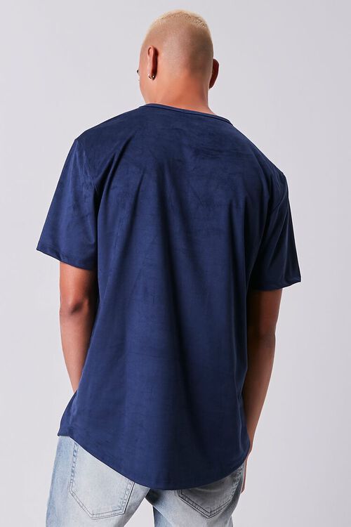 SAPPHIRE Faux Suede Curved Tee, image 3