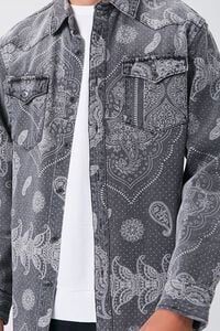 Paisley Print Button-Front Shirt, image 5