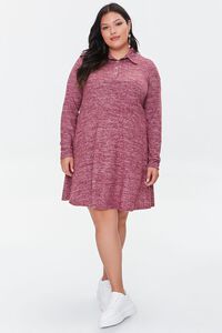 WINE Plus Size Skater Shirt Dress, image 4