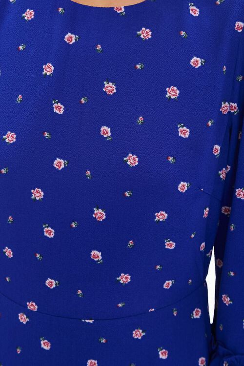 BLUE/MULTI Floral Print Mini Dress, image 5