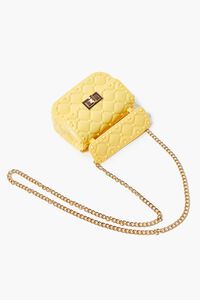 YELLOW Quilted Vinyl Chain Crossbody Bag, image 5