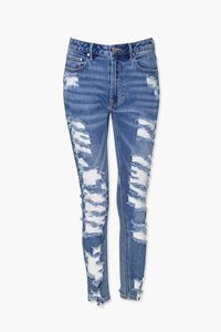 MEDIUM DENIM Distressed Skinny Jeans, image 1