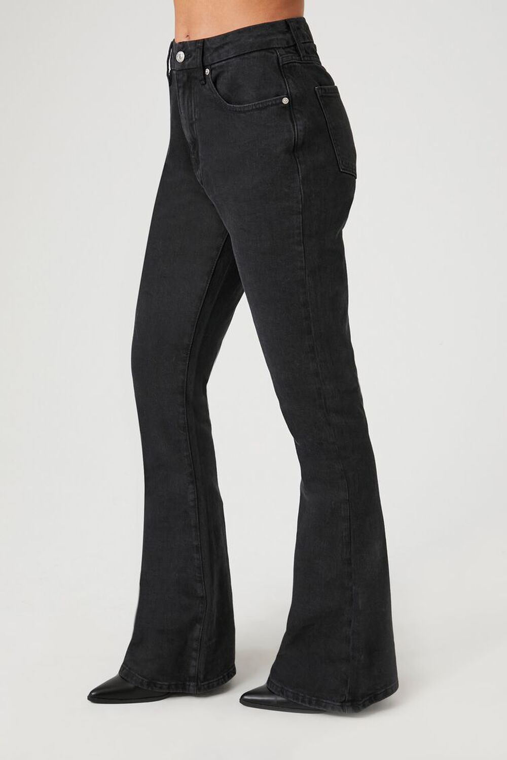 BLACK Curvy Mid-Rise Flare Jeans, image 2