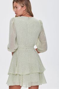 SAGE/CREAM Dotted Chiffon Mini Dress, image 3