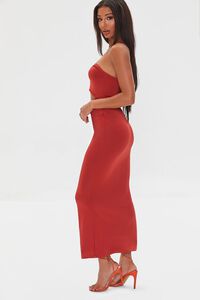 RED Ruched Cutout Maxi Tube Dress, image 2