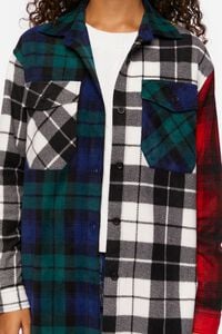 BLUE/MULTI Reworked Mixed Plaid Flannel Shirt, image 5