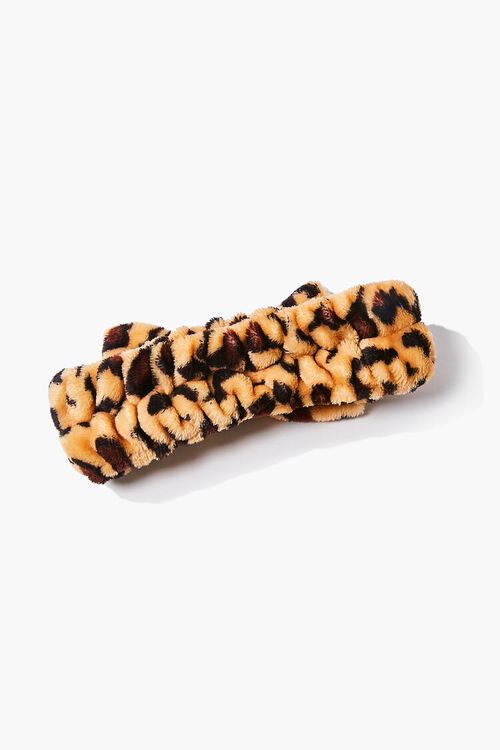 BROWN/BLACK Leopard Print Bow Headwrap, image 2