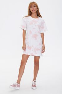 ROSE/WHITE Tie-Dye Cutout T-Shirt Dress, image 5