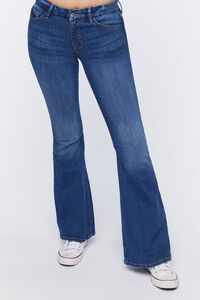 MEDIUM DENIM Stretch High-Rise Flare Jeans, image 5