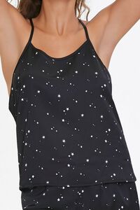 BLACK/WHITE Star Print Cami & Shorts Pajama Set, image 4