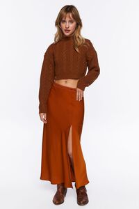 RUST Cropped Cable Knit Sweater, image 4