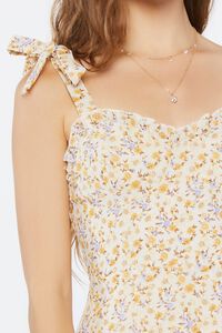 CREAM/MULTI Floral Print Tie-Strap Mini Dress, image 5