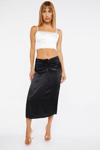 BLACK Knotted Midi Skirt, image 5