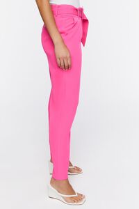 HOT PINK Belted High-Waist Ankle Pants, image 3