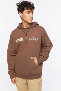 BROWN/MULTI Youth of Today Graphic Hoodie, image 1