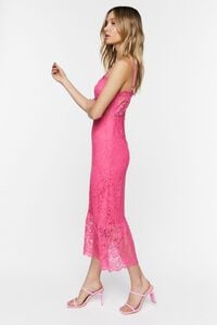 HOT PINK Lace Sweetheart Midi Dress, image 2