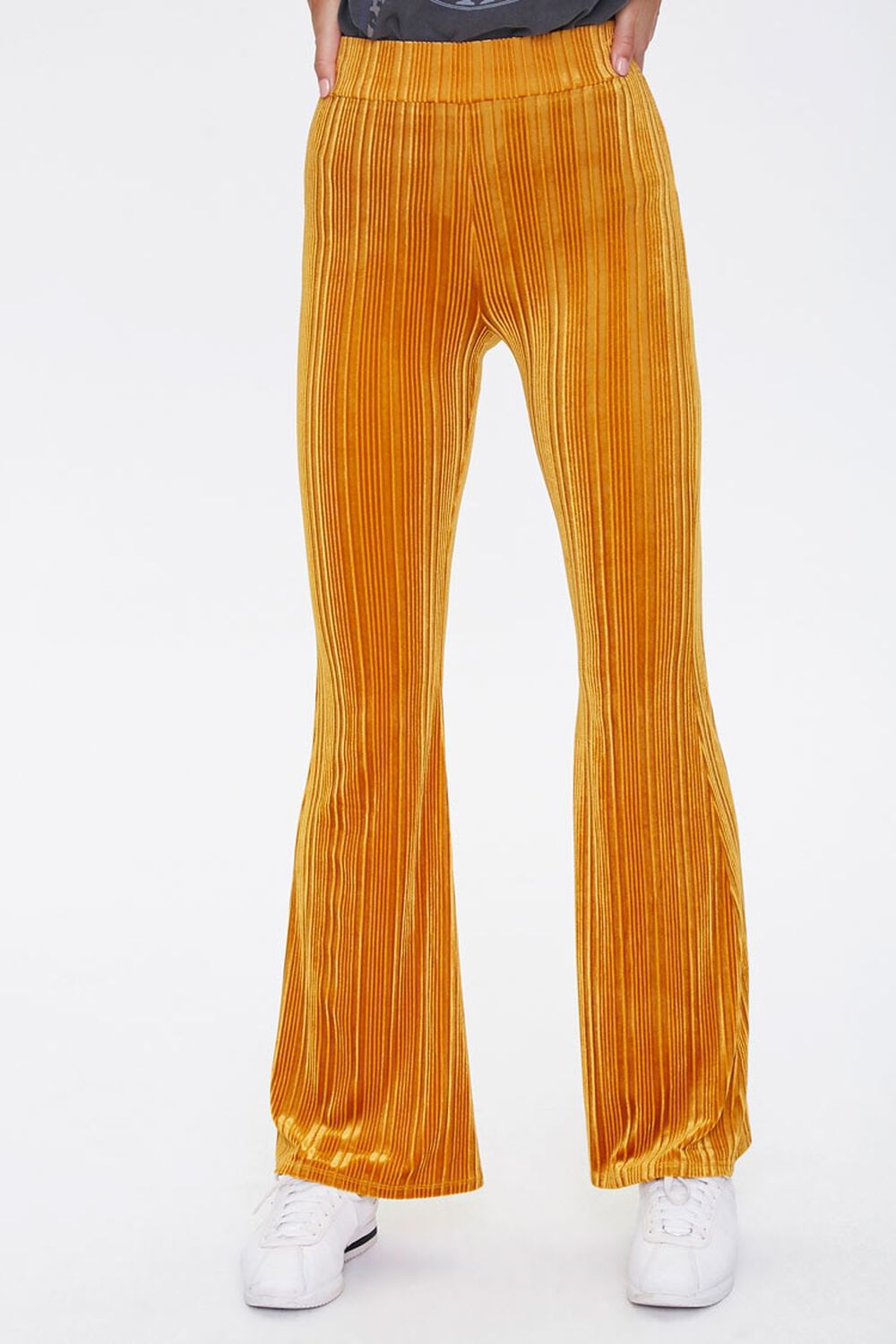 GOLD Velvet Flare Pants, image 2