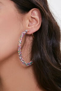 PINK Glitter Hoop Earrings, image 1