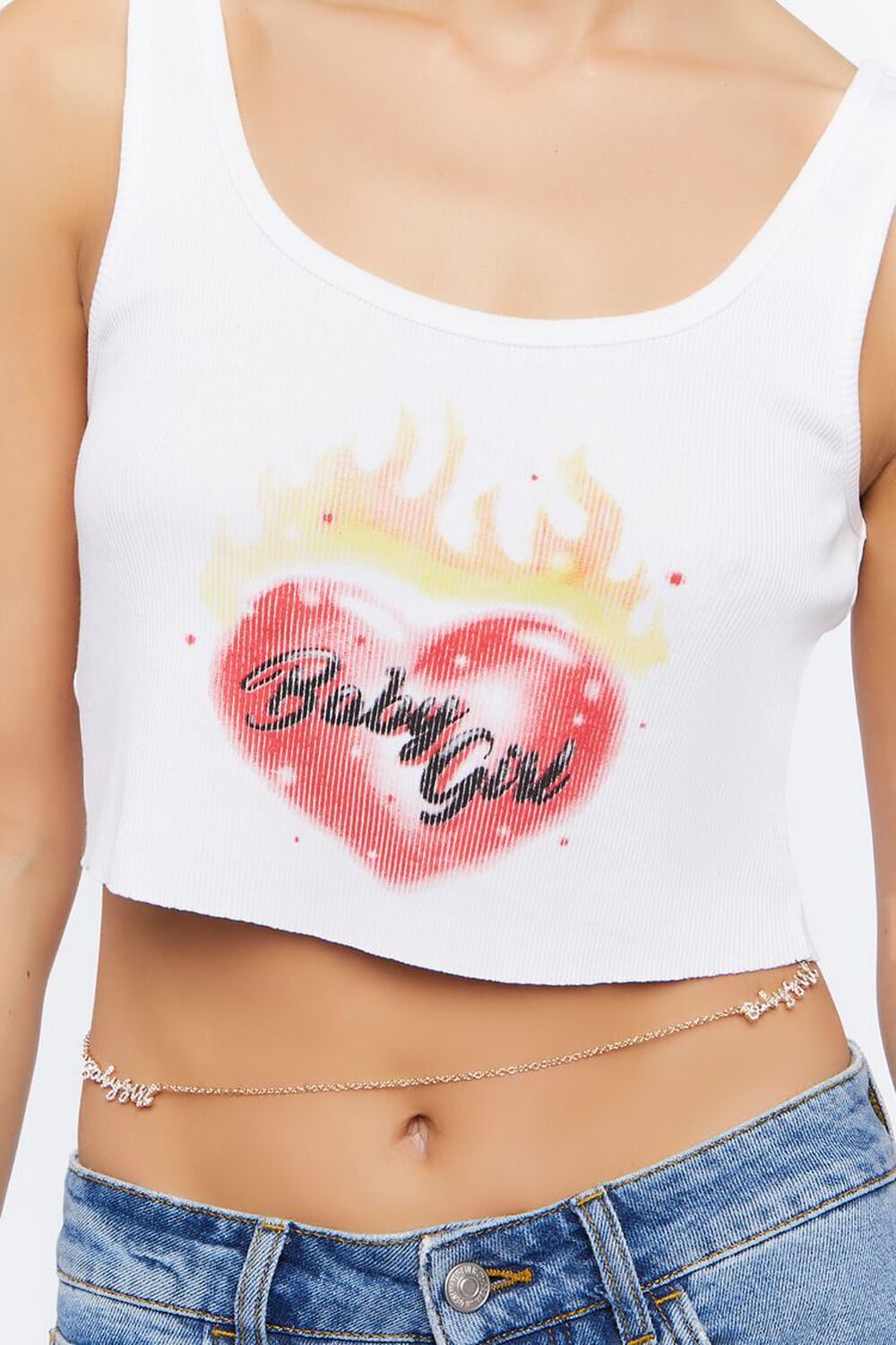 GOLD/CLEAR Rhinestone Babygirl Belly Chain, image 1