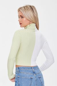 CREAM/LIME Colorblock Turtleneck Sweater, image 4