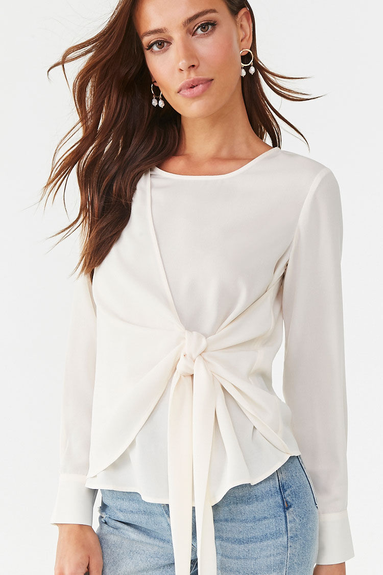Tie-Front Keyhole Top