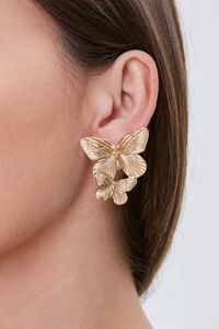 GOLD Butterfly Drop Earrings, image 1