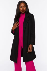 BLACK Notched Trench Coat, image 1